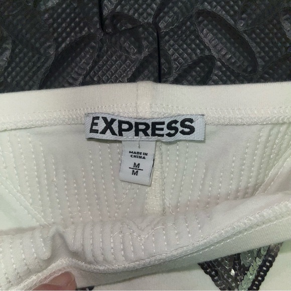 Express Sequin Off the Shoulder Dress Cocktail Party Embellished Size Medium - Picture 8 of 10